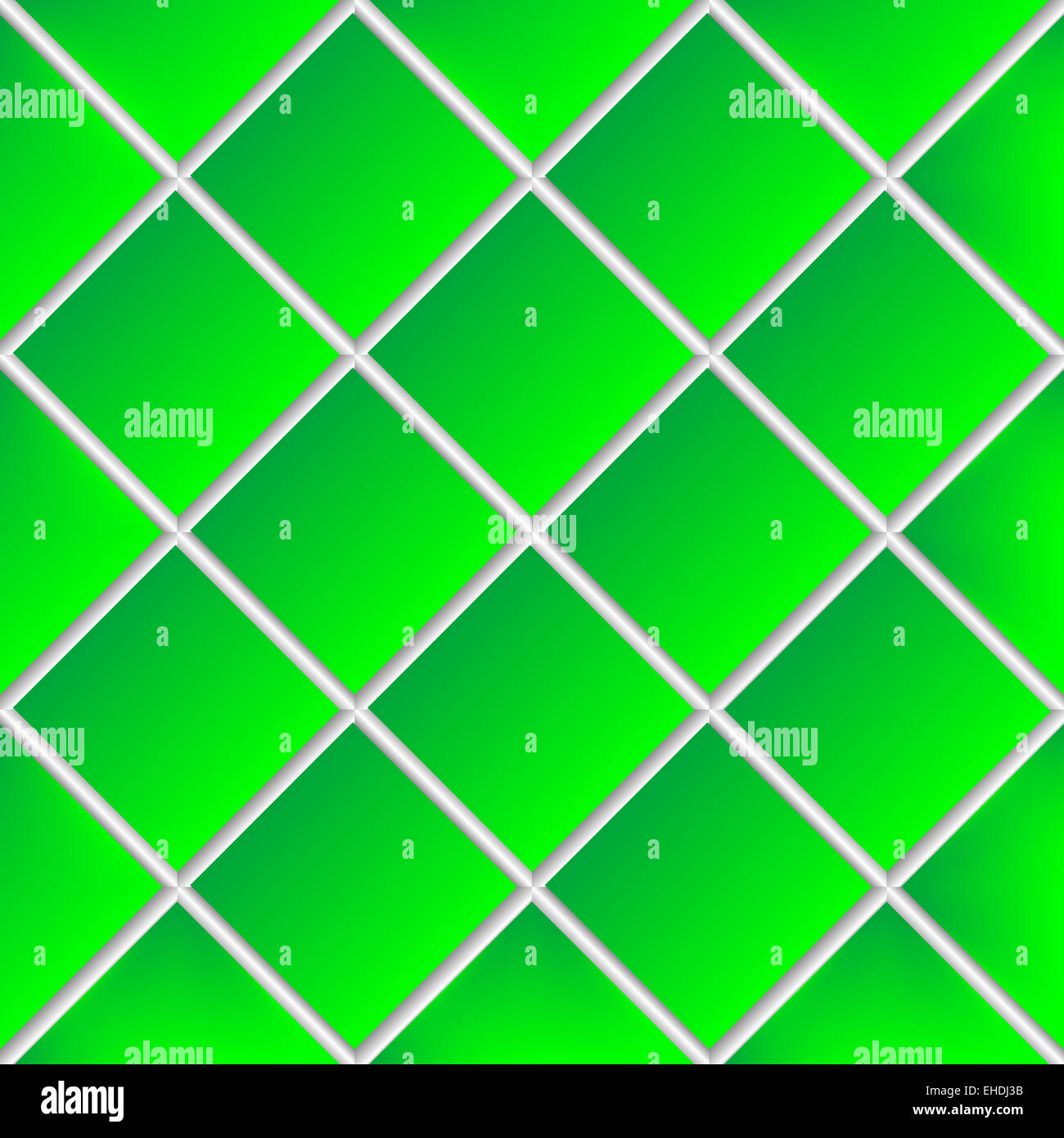 grüne Schatten Keramikfliesen Stockfoto