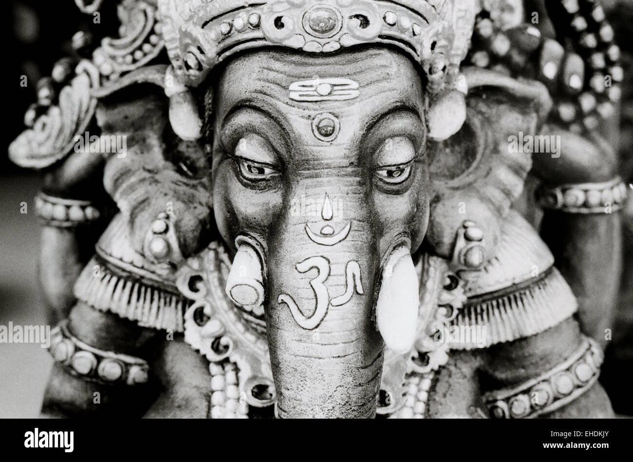 Ganesh der Hindu-Tempel Elefant Gottheit in Ubud-Bali in Indonesien in Südostasien. Religion religiöses Symbol Kunstskulptur Tier Gott Reisen Stockfoto
