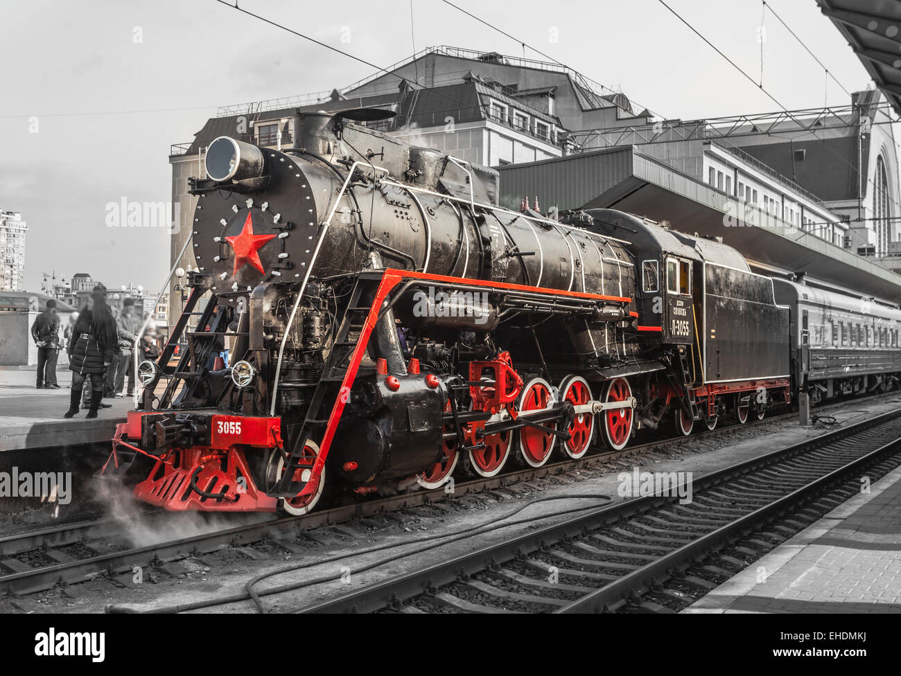 Alte Dampfzug Lokomotiven, Vintage. Stockfoto