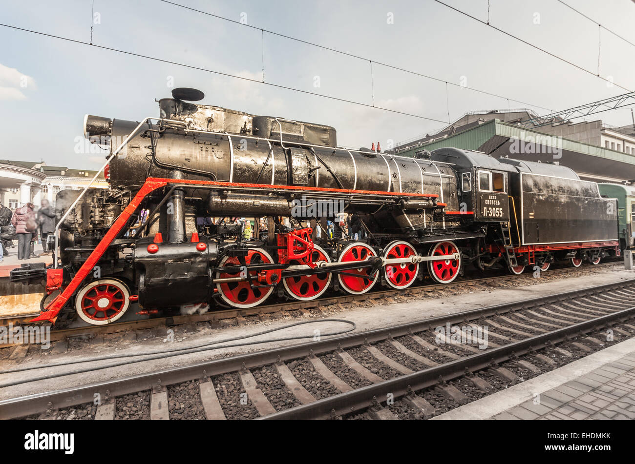 Alte Dampfzug Lokomotiven, Vintage. Stockfoto