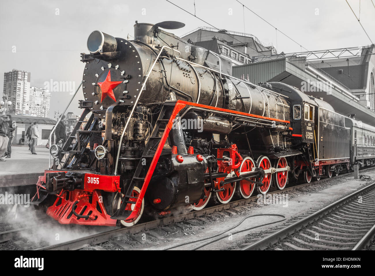 Alte Dampfzug Lokomotiven, Vintage. Stockfoto