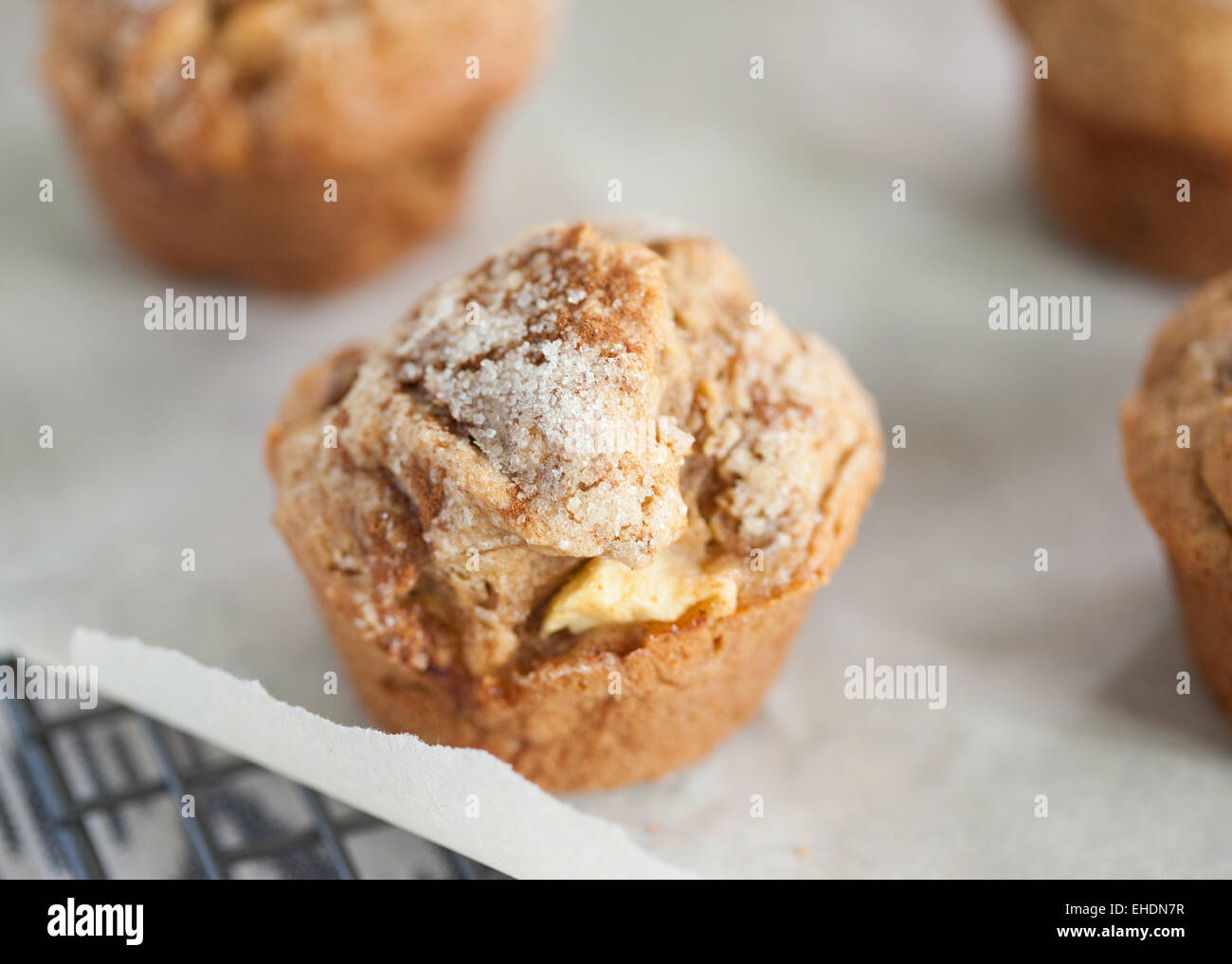 Gluten freie Apfel-Zimt muffin Stockfoto
