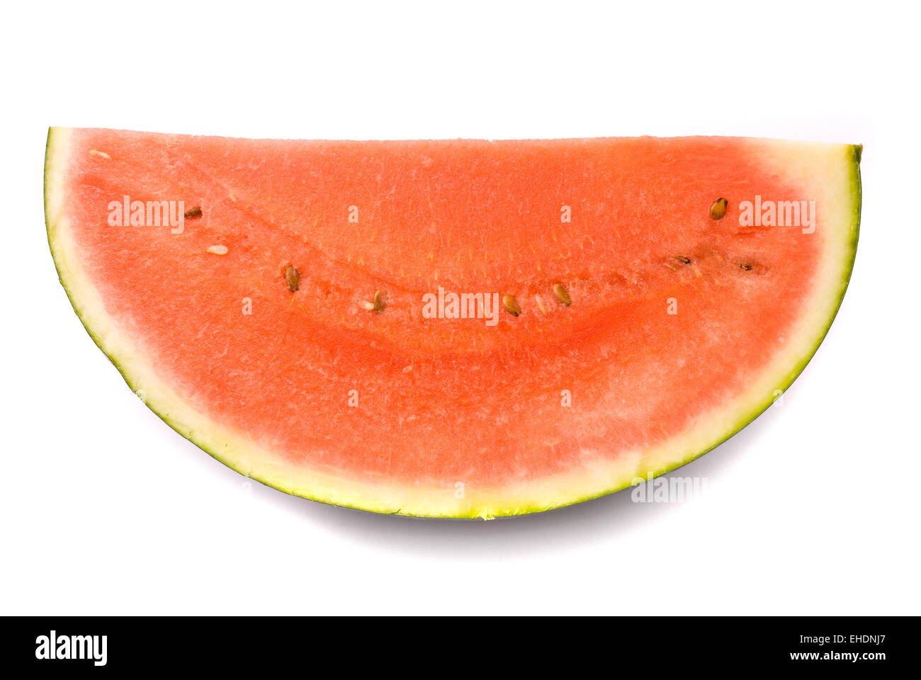 Scheibe Wassermelone auf weißem Hintergrund Stockfoto