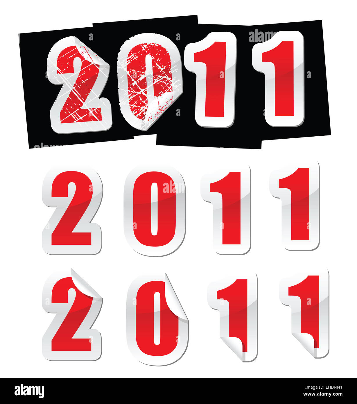 Neujahr-Aufkleber Stockfoto