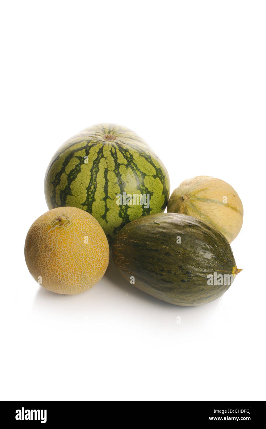 verschiedene Melonen. Stockfoto