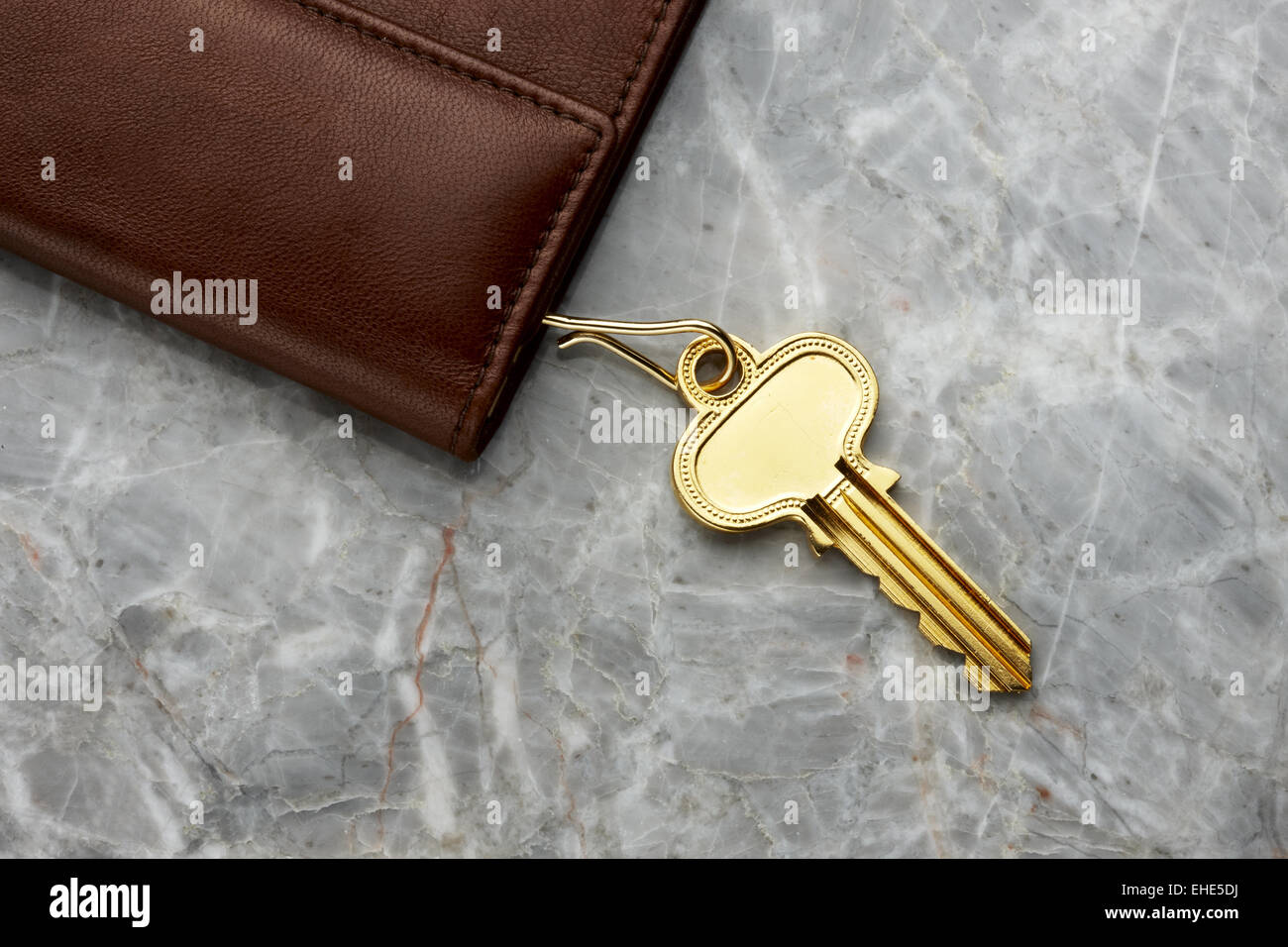 Schlüsseletui mit Schlüssel Stockfoto