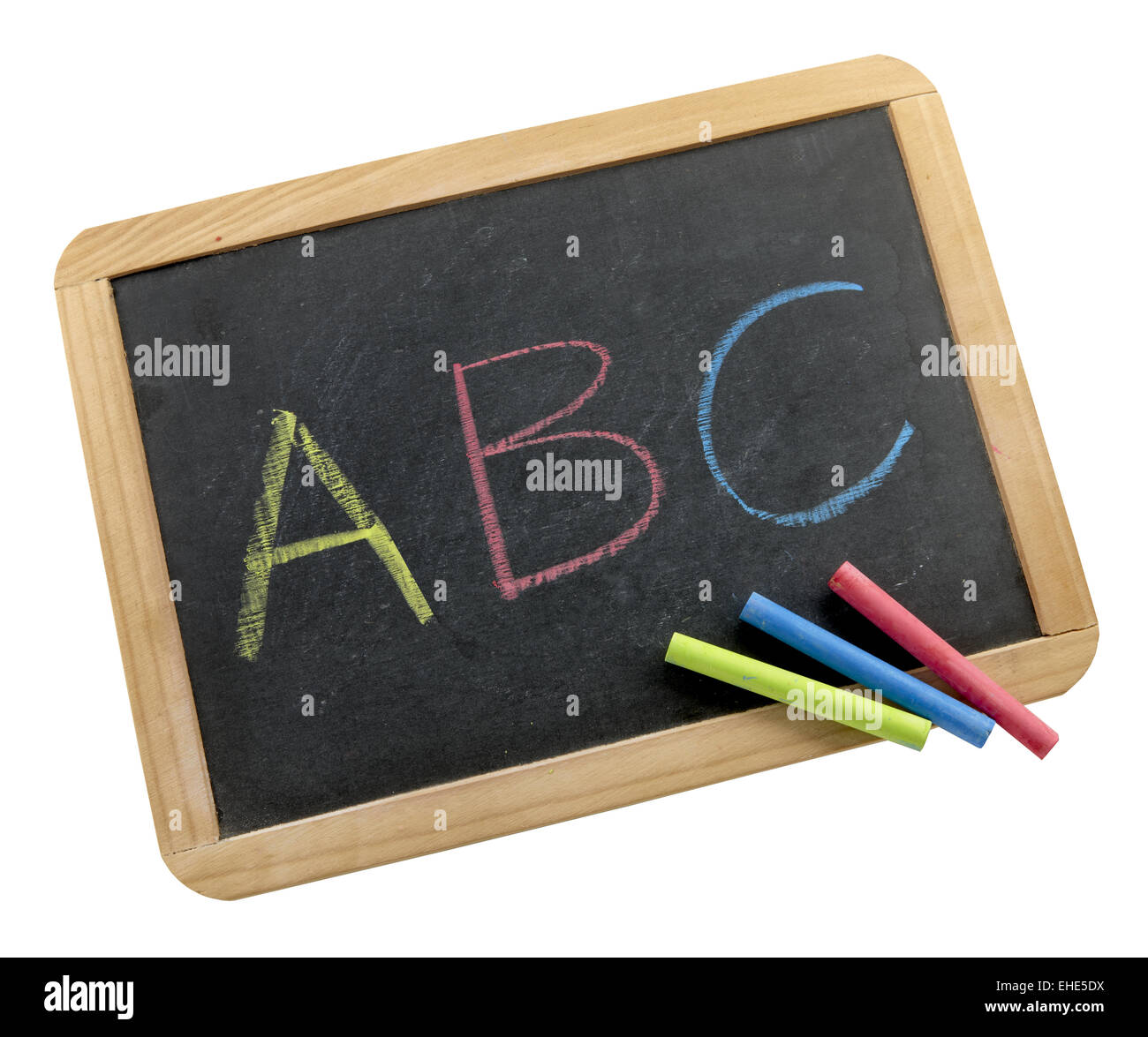 Bunte Briefe an Tafel Stockfoto