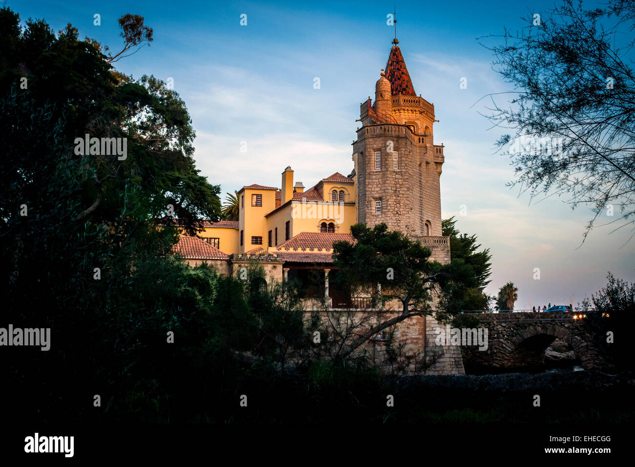 Palastmuseum "Condes de Castro Guimarães" in Cascais. Stockfoto