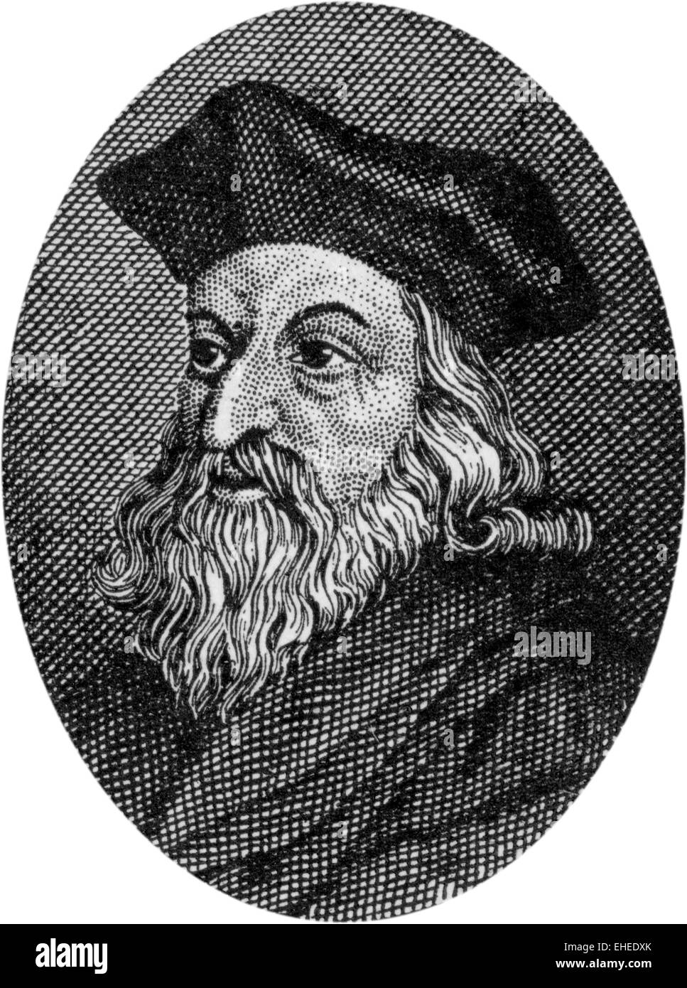 Gravur von Jerome von Prag, Assistent des Reformators John Huss Stockfoto