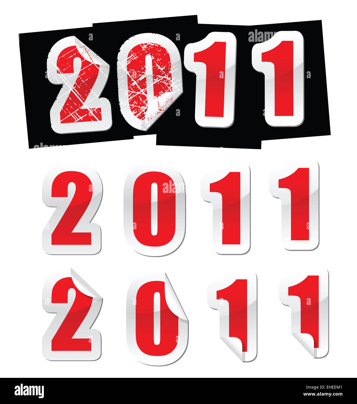 Neujahr-Aufkleber Stockfoto