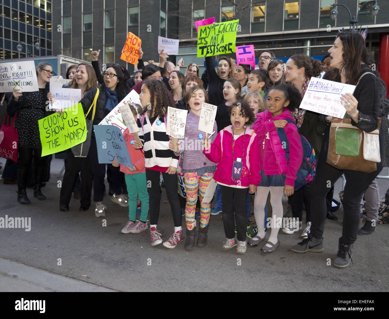 Rallye zum Schutz der öffentlichen Bildung in New York, 11. März 2015. Stockfoto