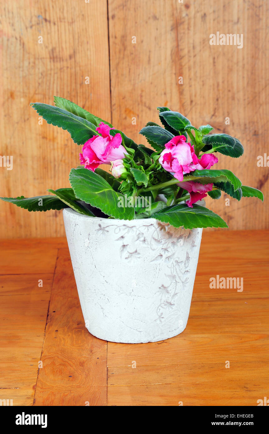 Vintage alte Herz Blume aus Holz Stockfoto