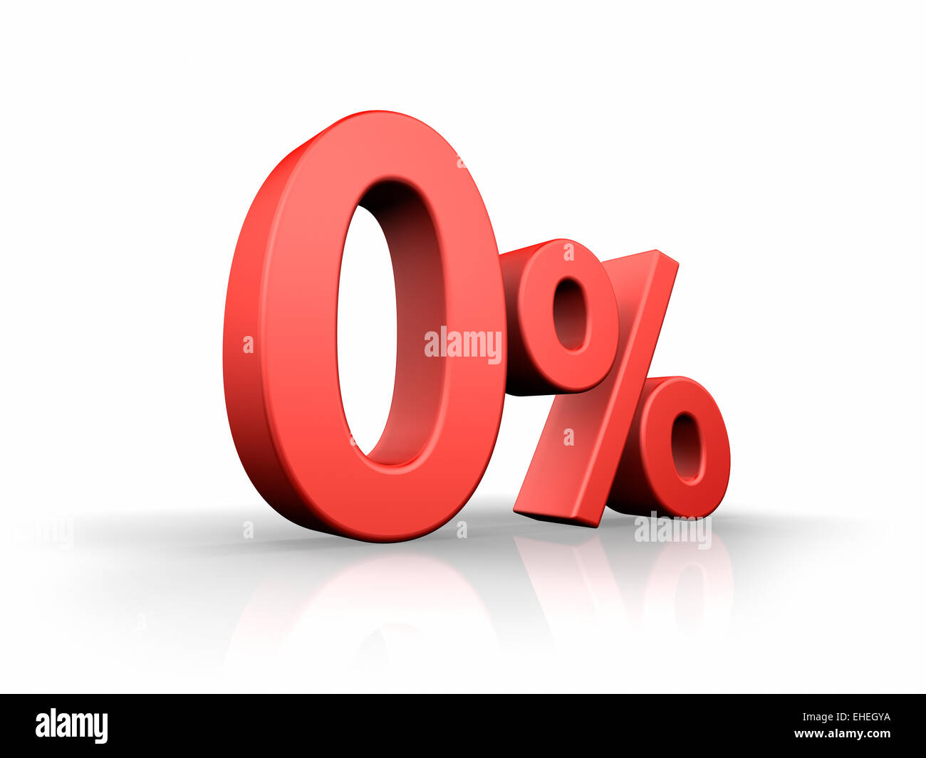 Rote Null Prozent Stockfoto