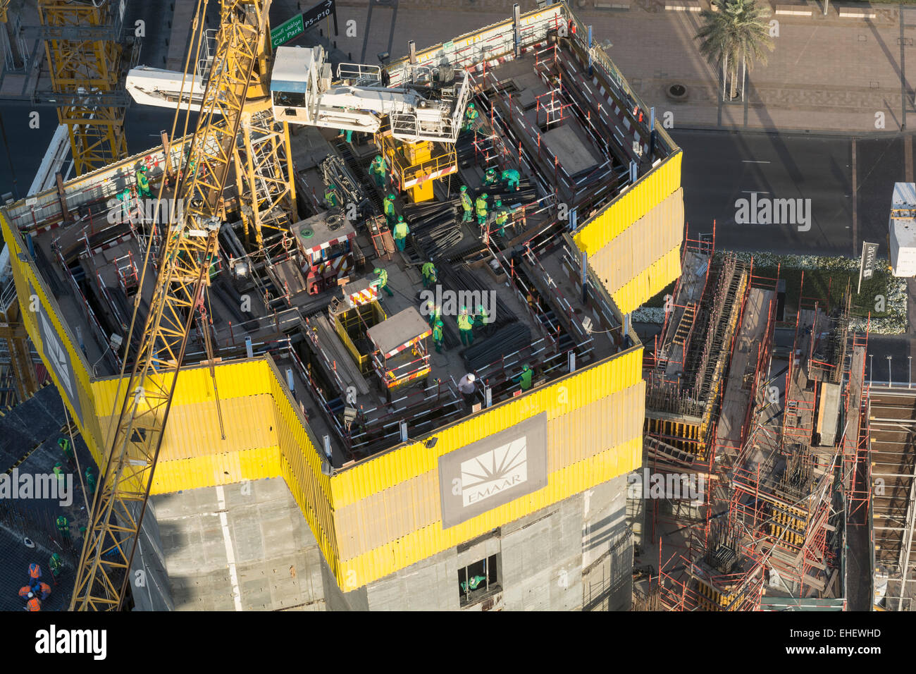 Baustelle des Hochhauswohnung Wolkenkratzer Tower in Dubai Vereinigte Arabische Emirate Stockfoto