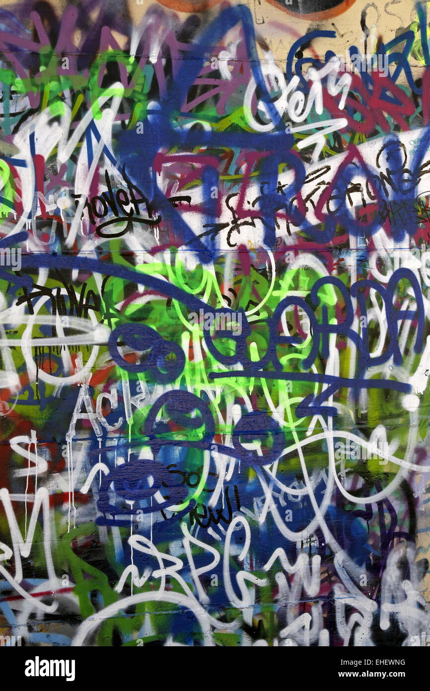 Graffiti malen, Cagliari, Sardinien, Europa Stockfoto