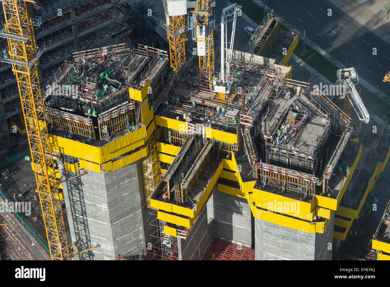 Baustelle des Hochhauswohnung Wolkenkratzer Tower in Dubai Vereinigte Arabische Emirate Stockfoto