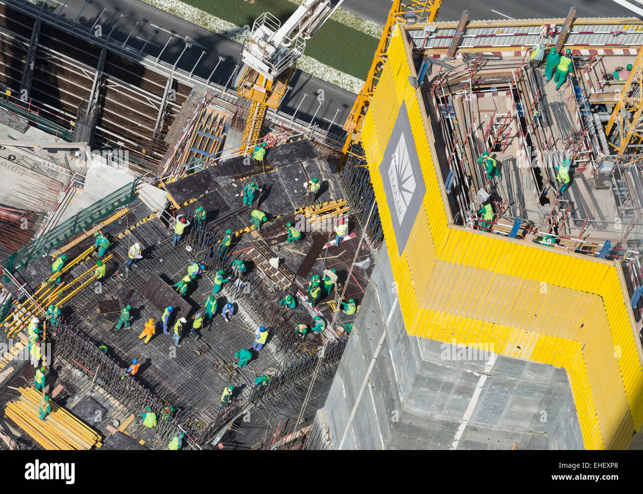 Baustelle des Hochhauswohnung Wolkenkratzer Tower in Dubai Vereinigte Arabische Emirate Stockfoto