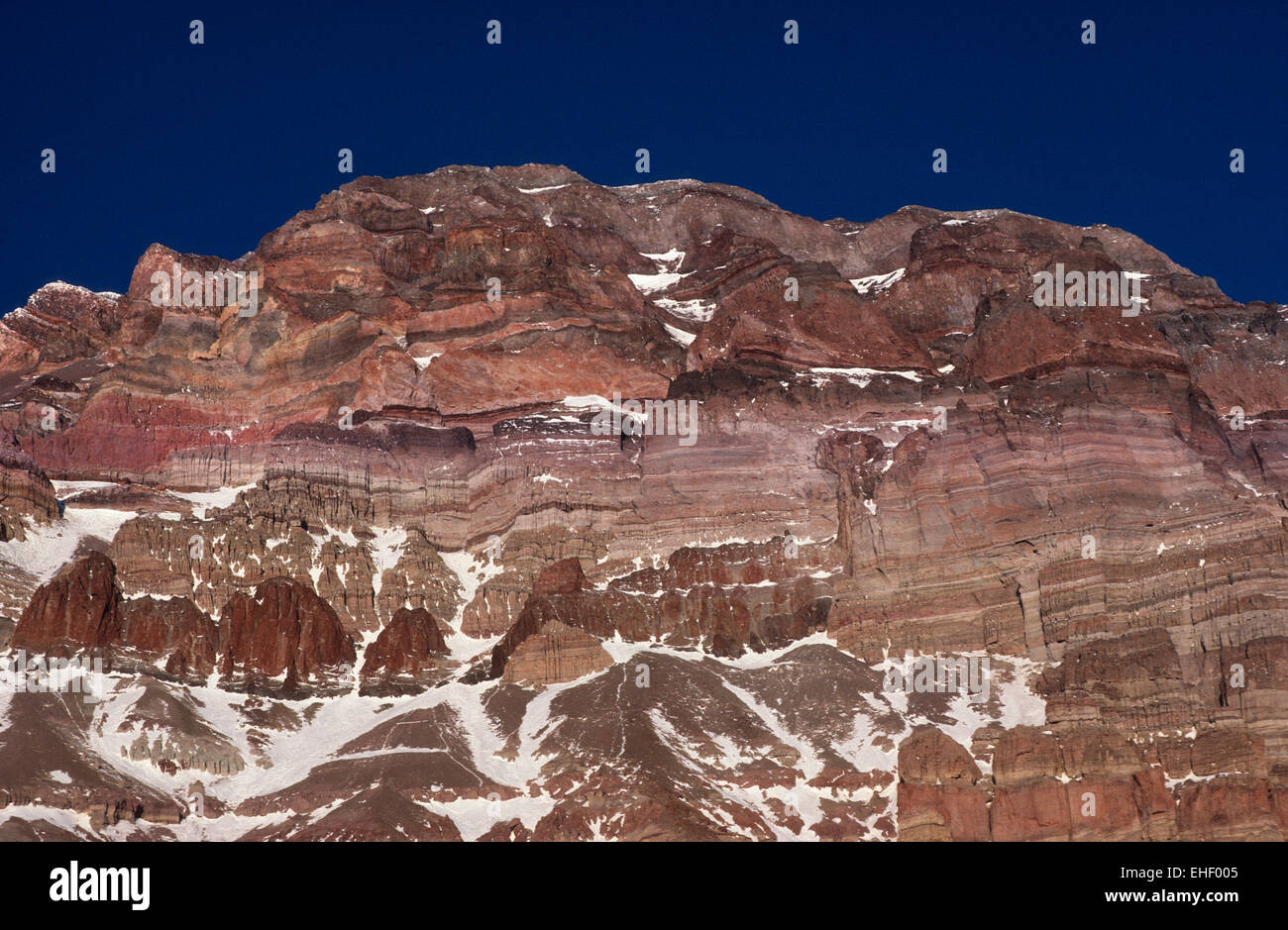 oben auf dem Aconcagua Berg, Ande, Argentinien, Südamerika Stockfoto