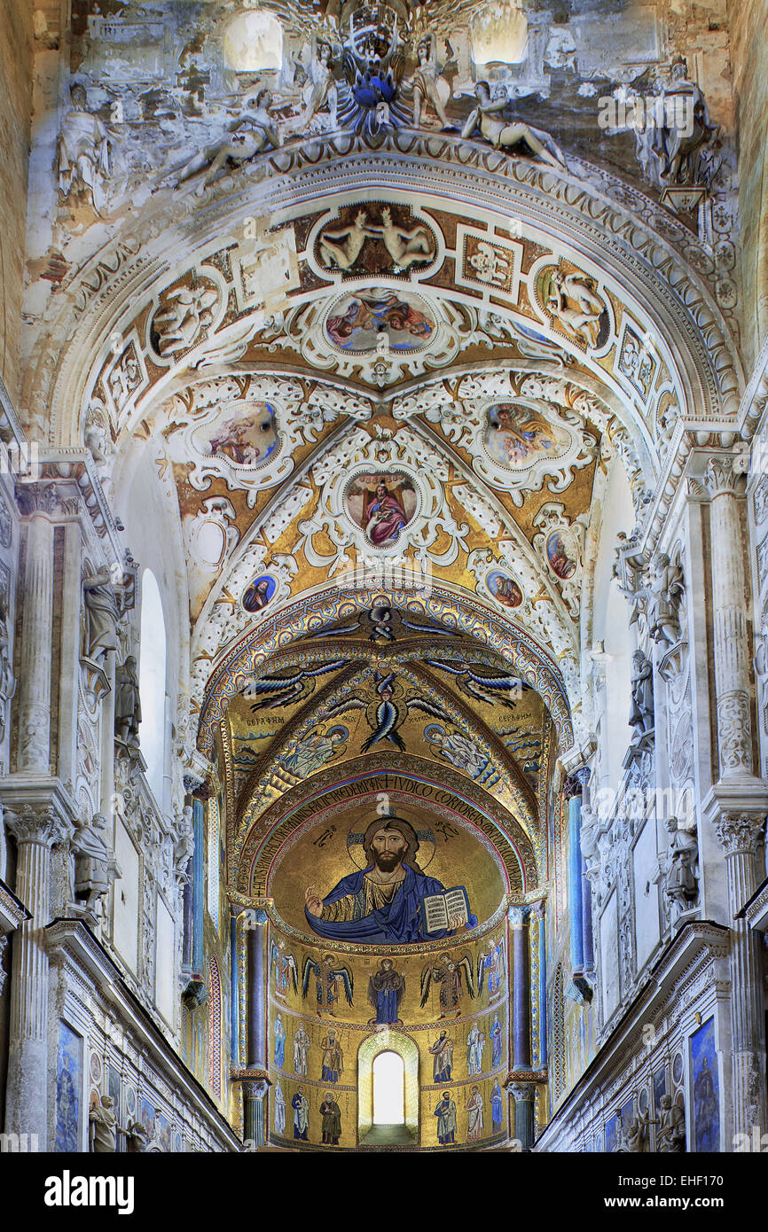 Apsis, Kathedrale von Cefalu, Sizilien, Italien Stockfoto