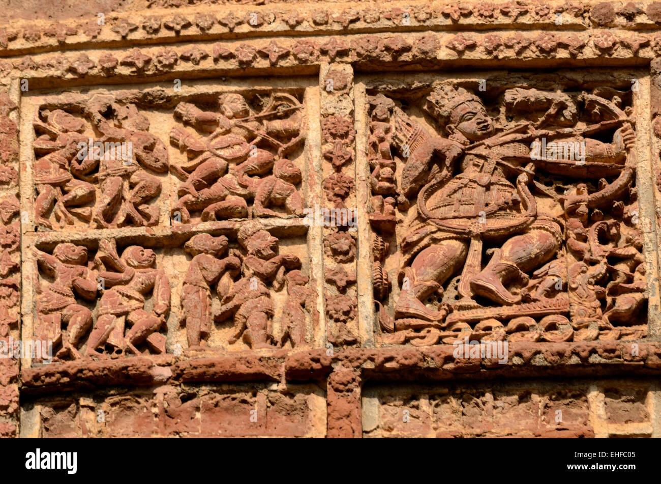 Tempel-Terrakotta von West-Bengalen, Indien Stockfoto