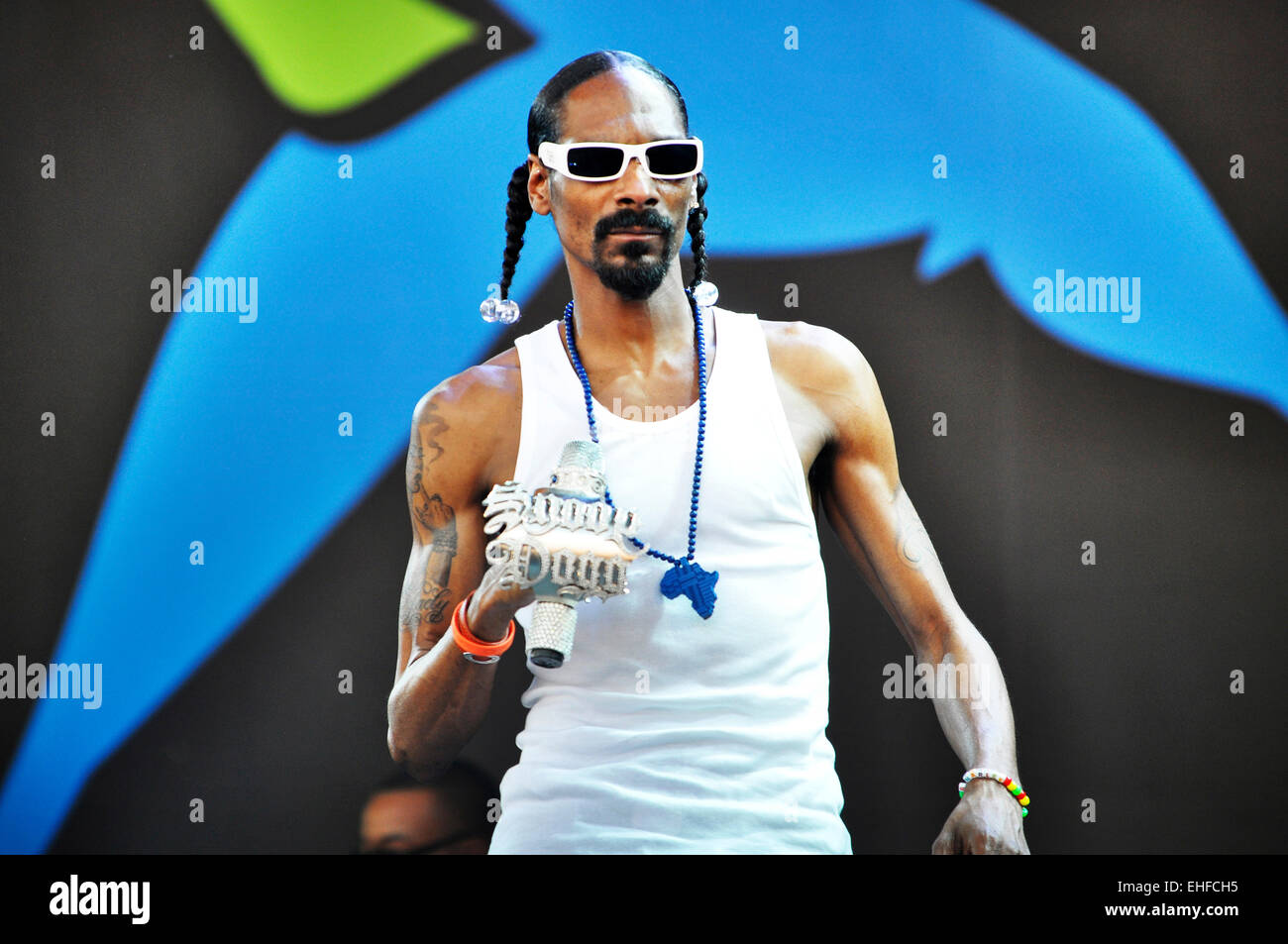 Snoop Dogg live beim Glastonbury 2010. Stockfoto
