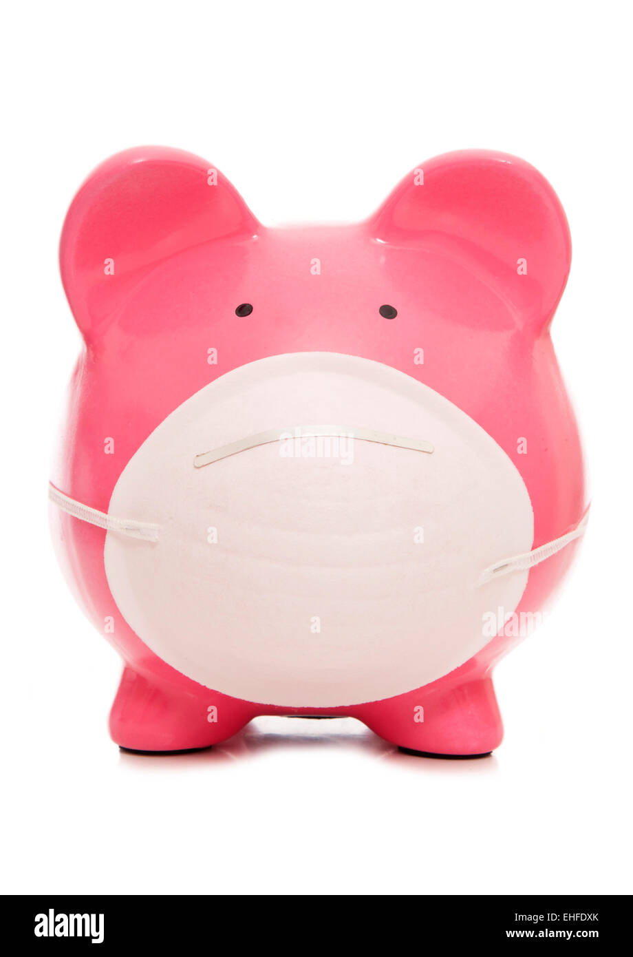 Piggy Bank tragen anti-Verschmutzung Maske Ausschnitt Stockfoto