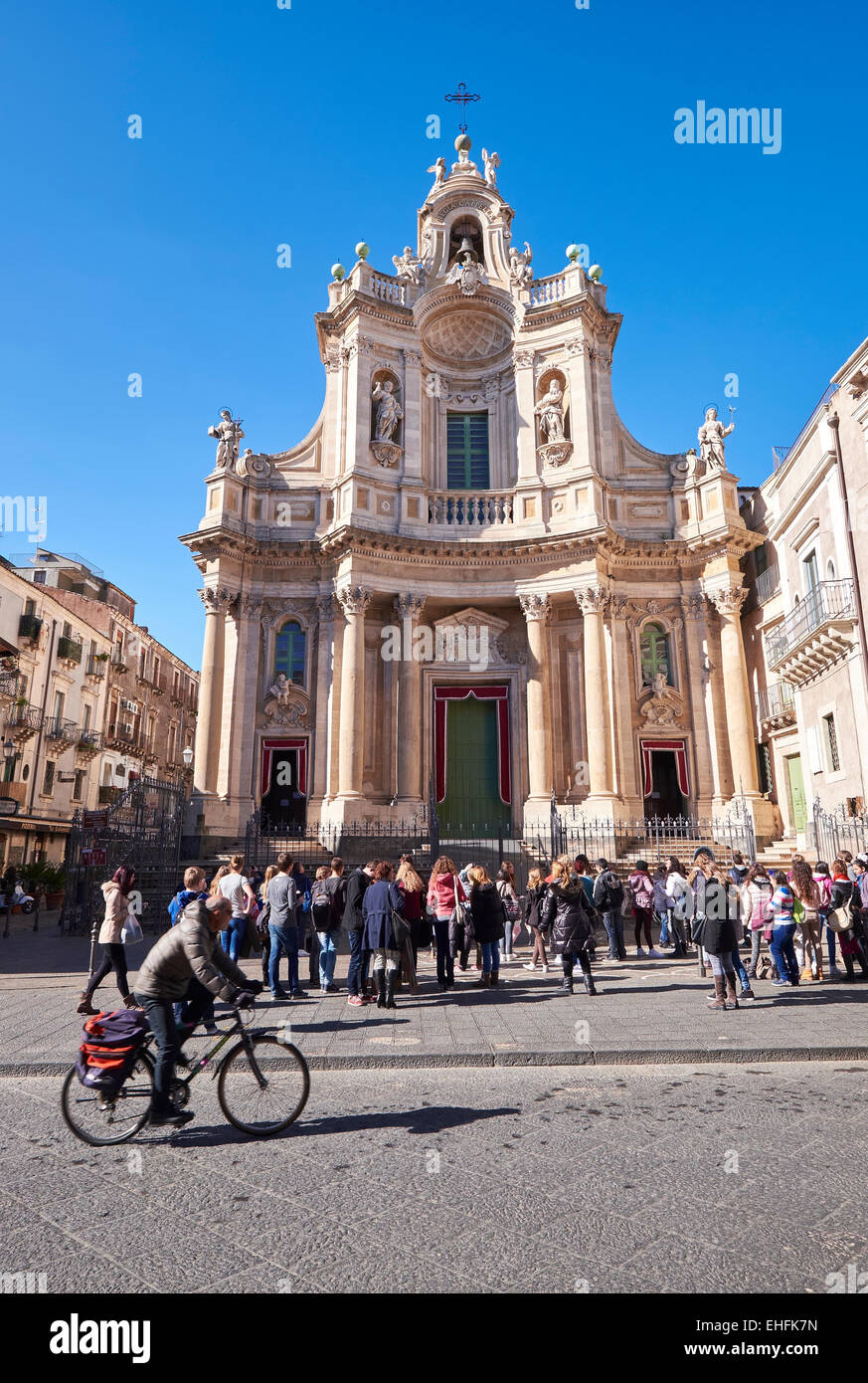 Basilika della Collegiata, Barock religiöse Architektur Catania, Sizilien. Stockfoto