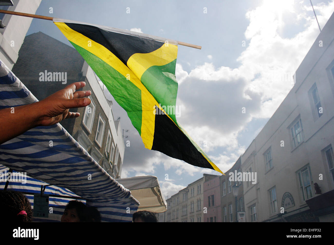 Jamaikanische Flagge am Notting Hill Carnival. Stockfoto