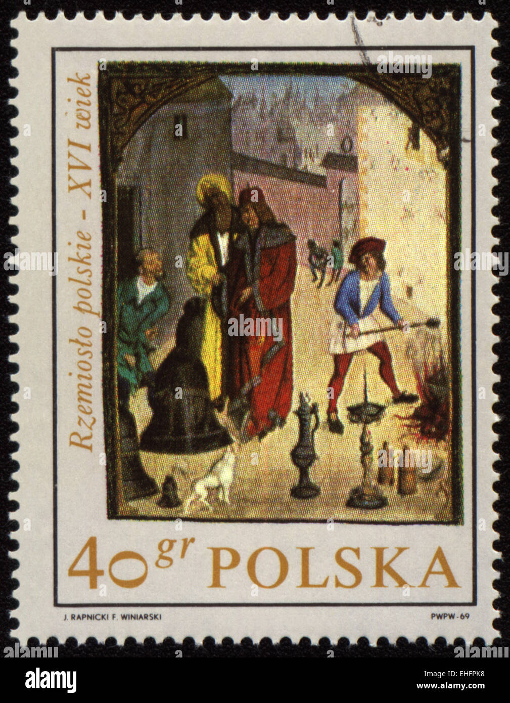 Polen - ca. 1969: eine Briefmarke gedruckt in Polen Stockfoto