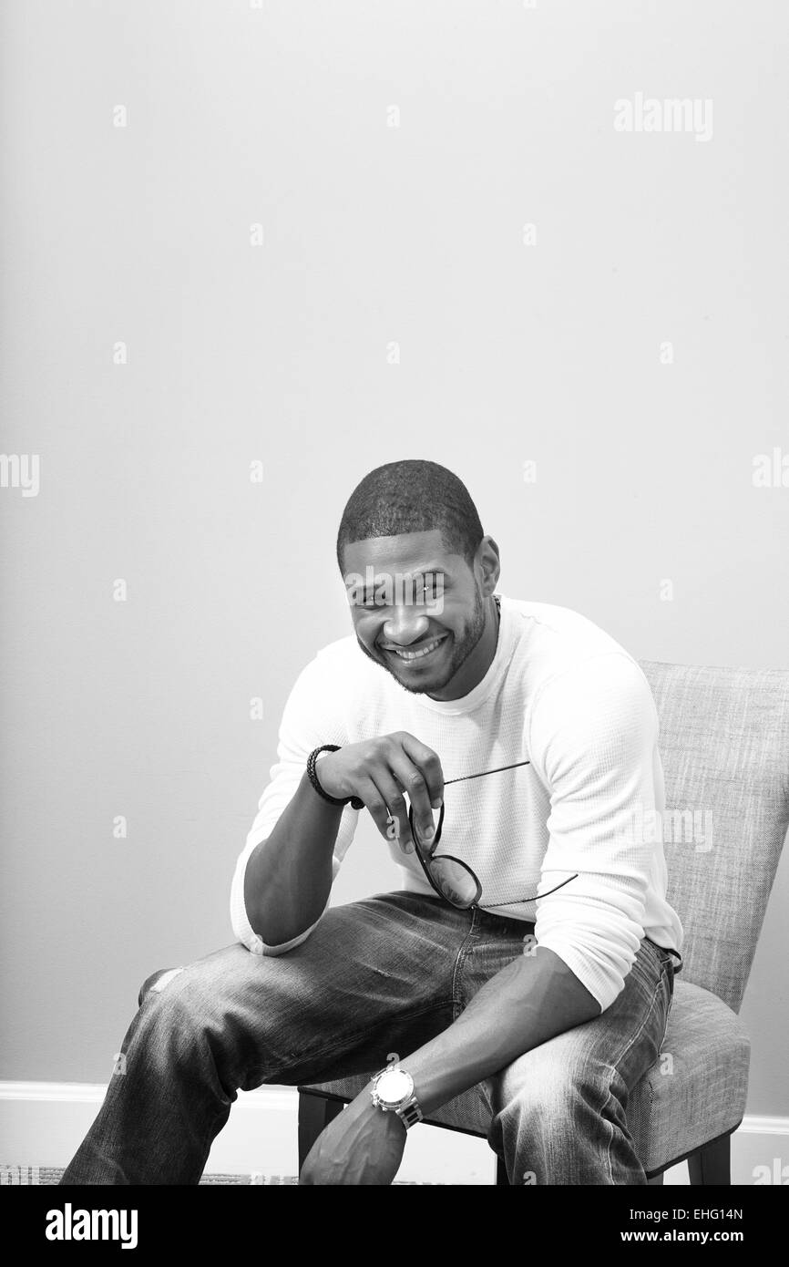 Usher, The Beverly Wilshire Hotel in Los Angeles fotografiert. Stockfoto