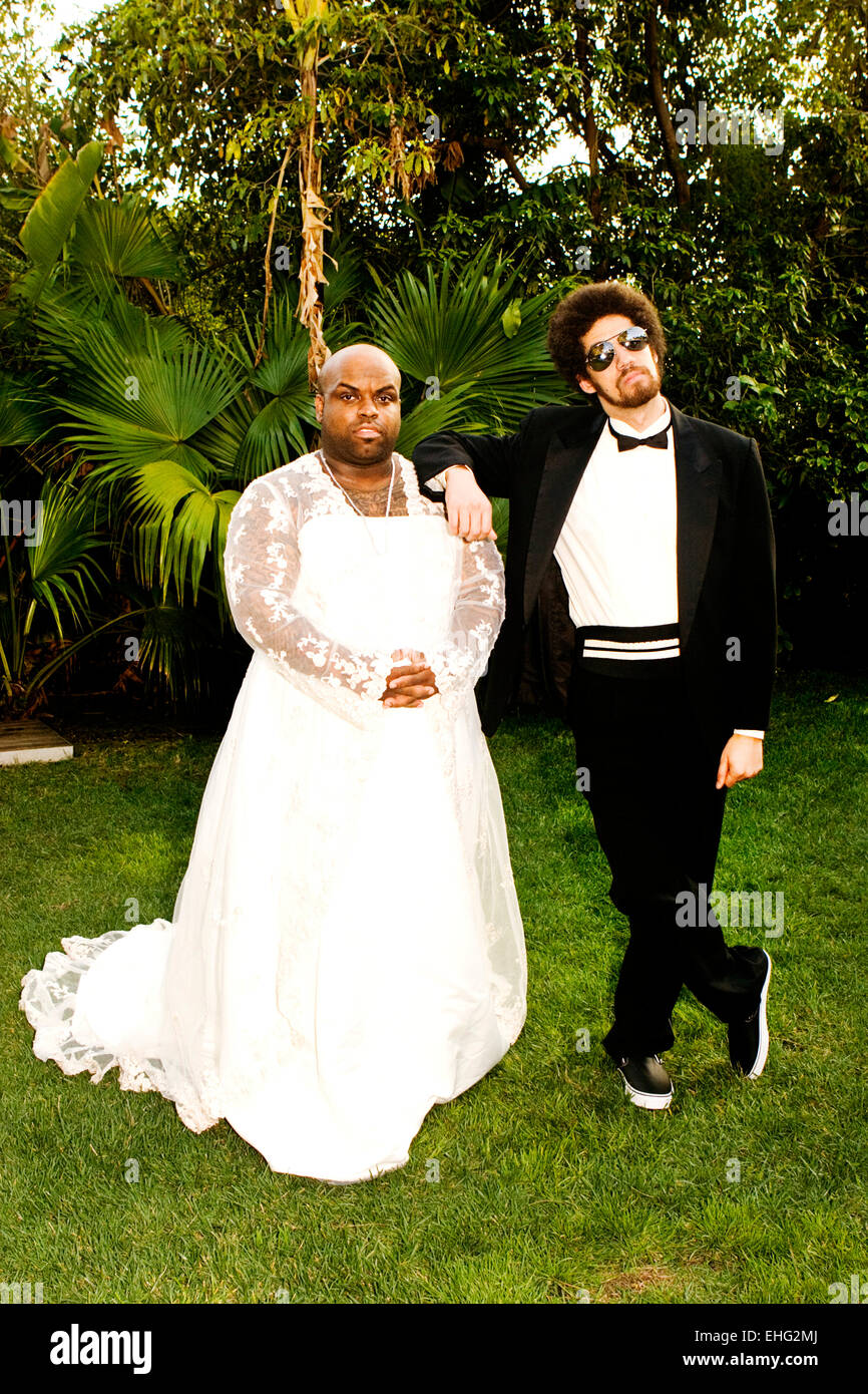 Ein Porträt von Gnarls Barkley aka Cee-Lo und Danger Mouse in Los Angeles 29.02.2008. Stockfoto