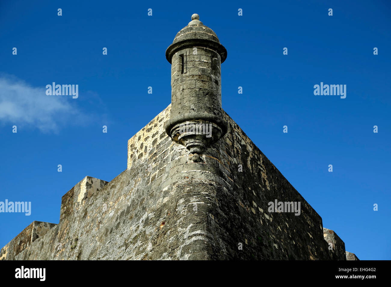 Wachhäuschen, San Cristobal Burg, San Juan National Historic Site, Old San Juan, Puerto Rico Stockfoto