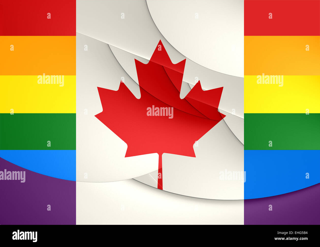 Kanada-Gay-Flagge. Hautnah. Stockfoto