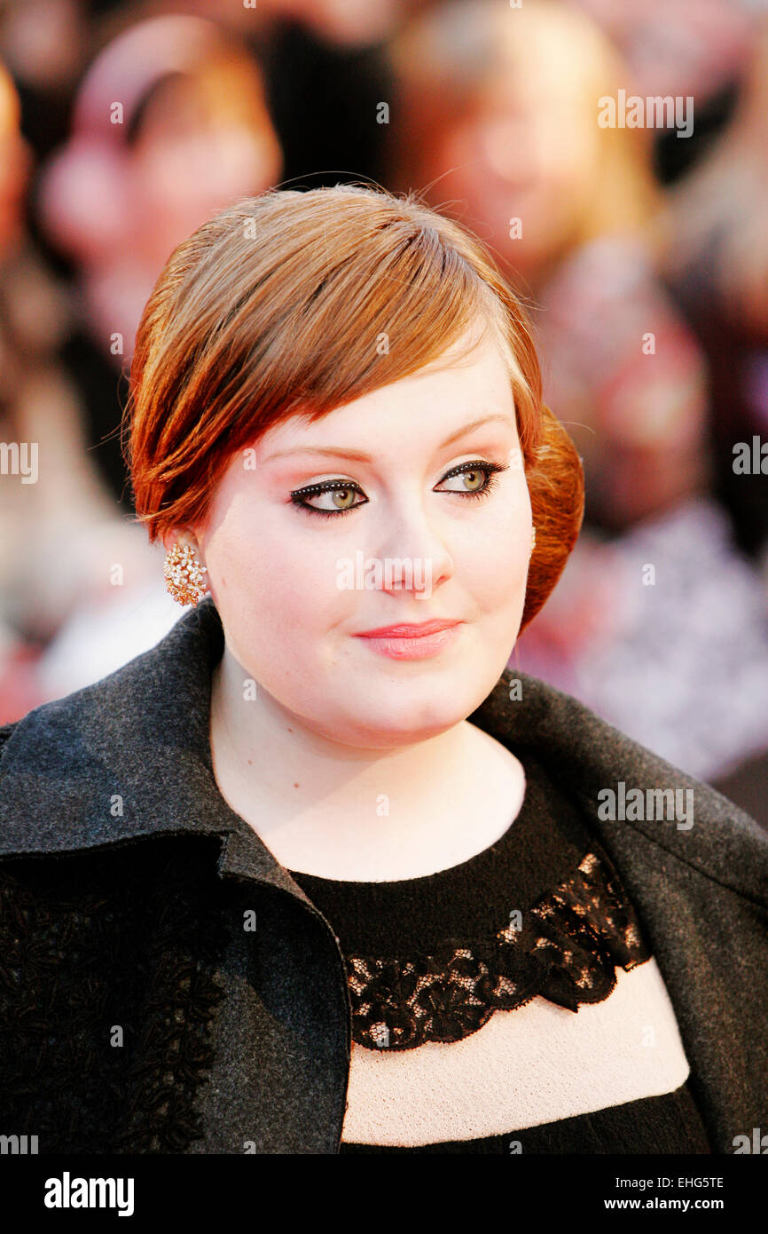 Adele Ankunft bei den Brit Awards London 2008. Stockfoto