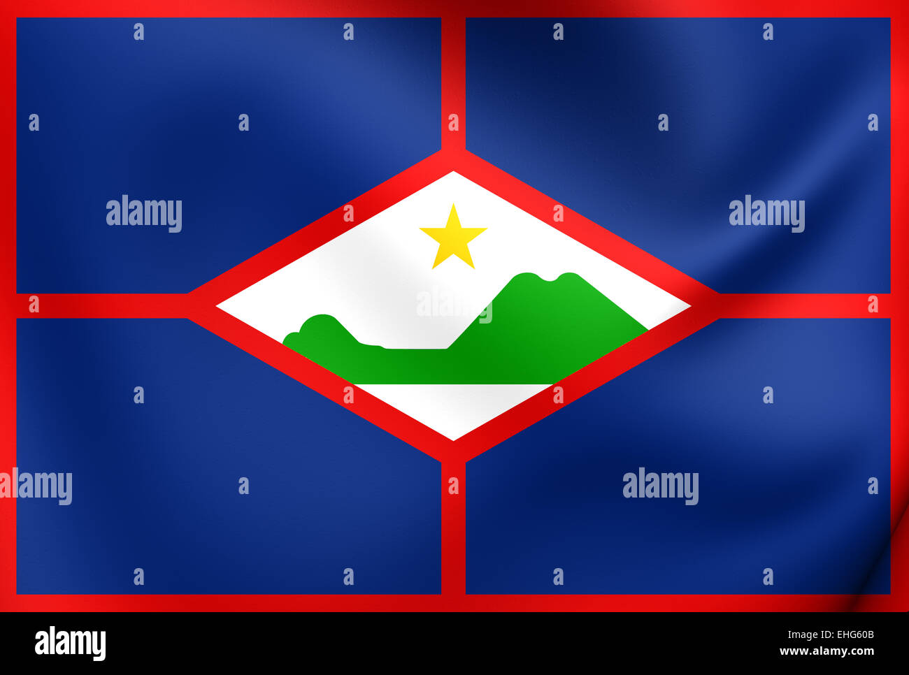 Flagge von Sint Eustatius. Hautnah. Stockfoto