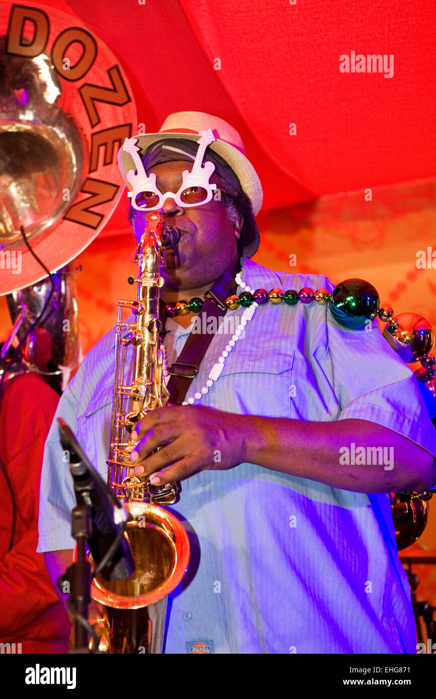 Dirty Dozen Brass Band live beim Rockness Festival in Eve in der Nähe von Inverness in Schottland Juni 2009. Stockfoto