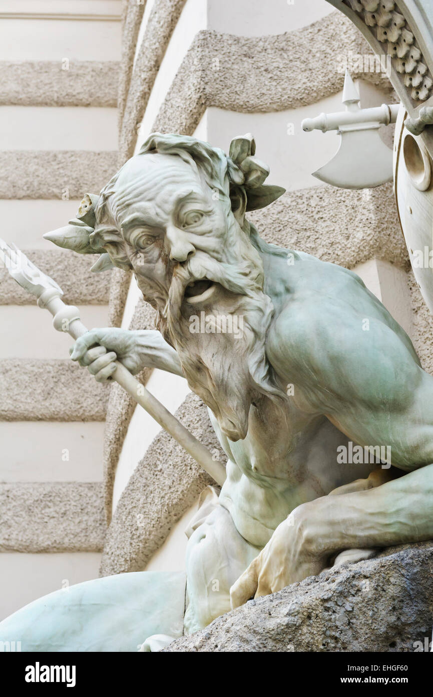 "Power am Meer"-Wasser-Brunnen von Rudolf Weyr im Hofburg Palast in Wien, Österreich. Stockfoto