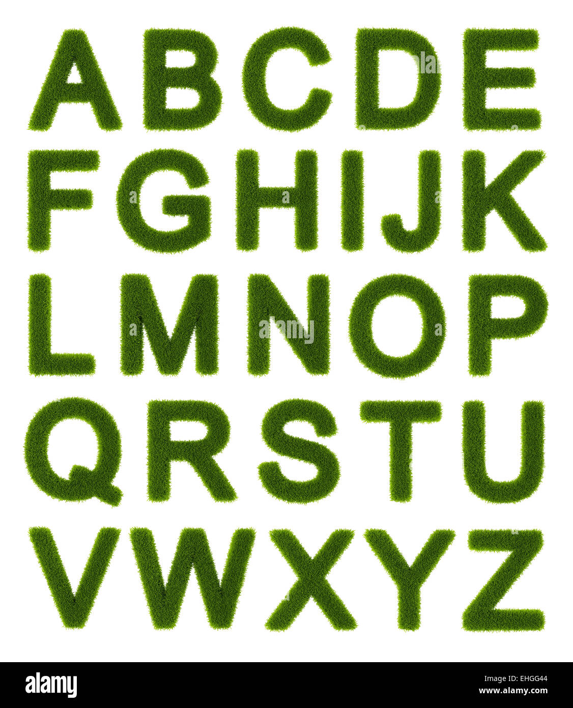 Grüne Alphabet - Großbuchstaben Stockfoto