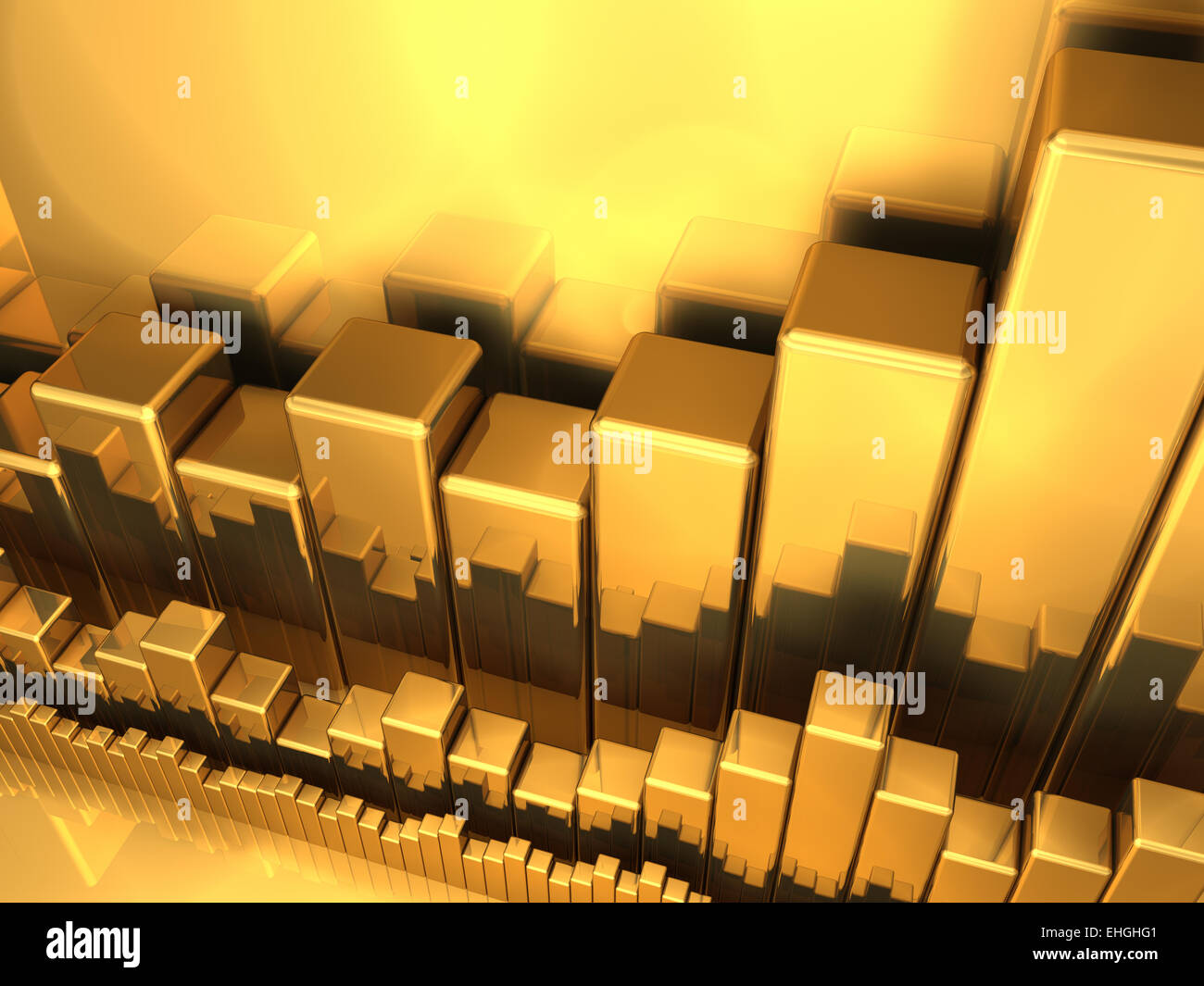 Gold-Diagramme Stockfoto