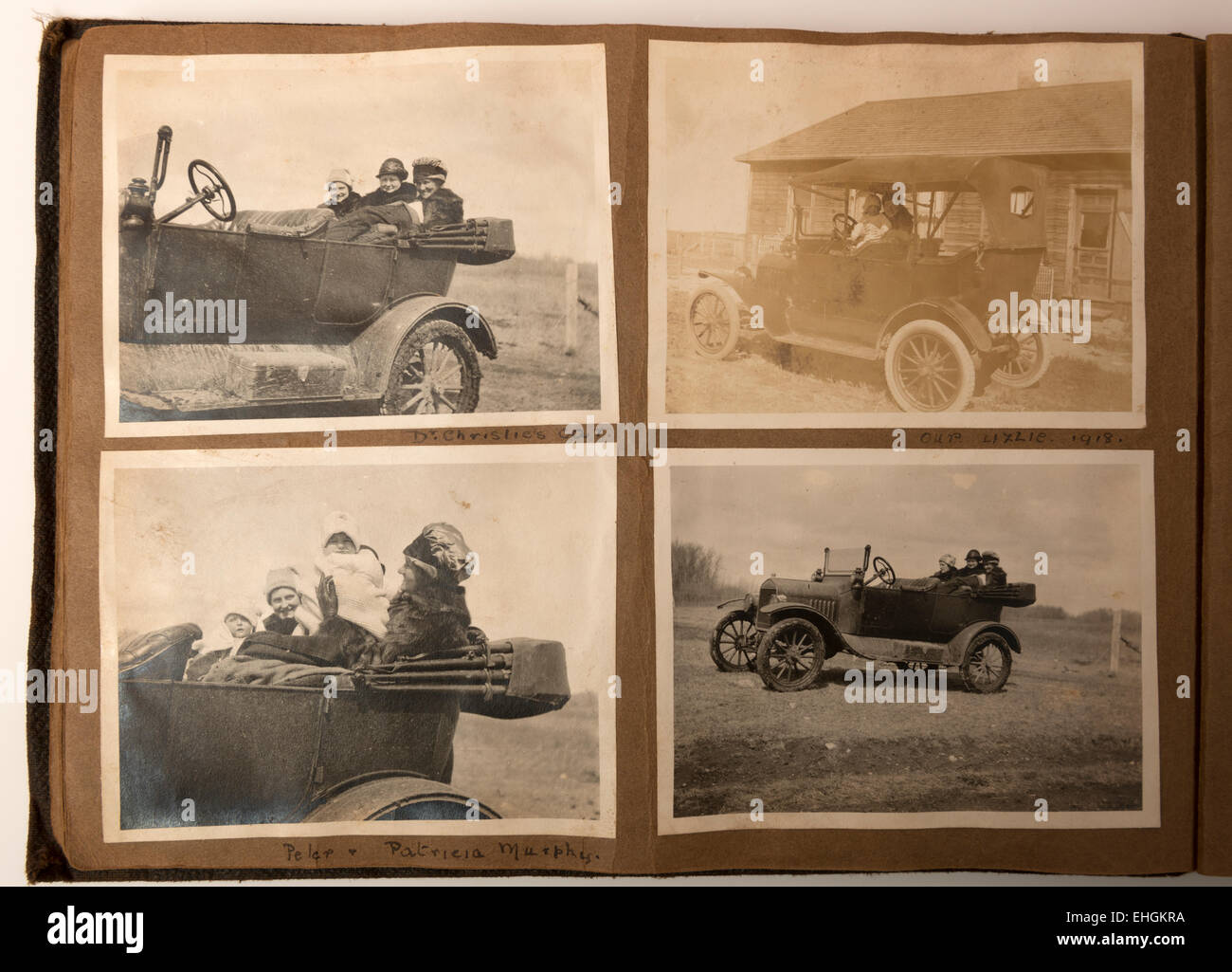 Historische Fotografien von Autos im Jahr 1917 ergriffen Stockfoto