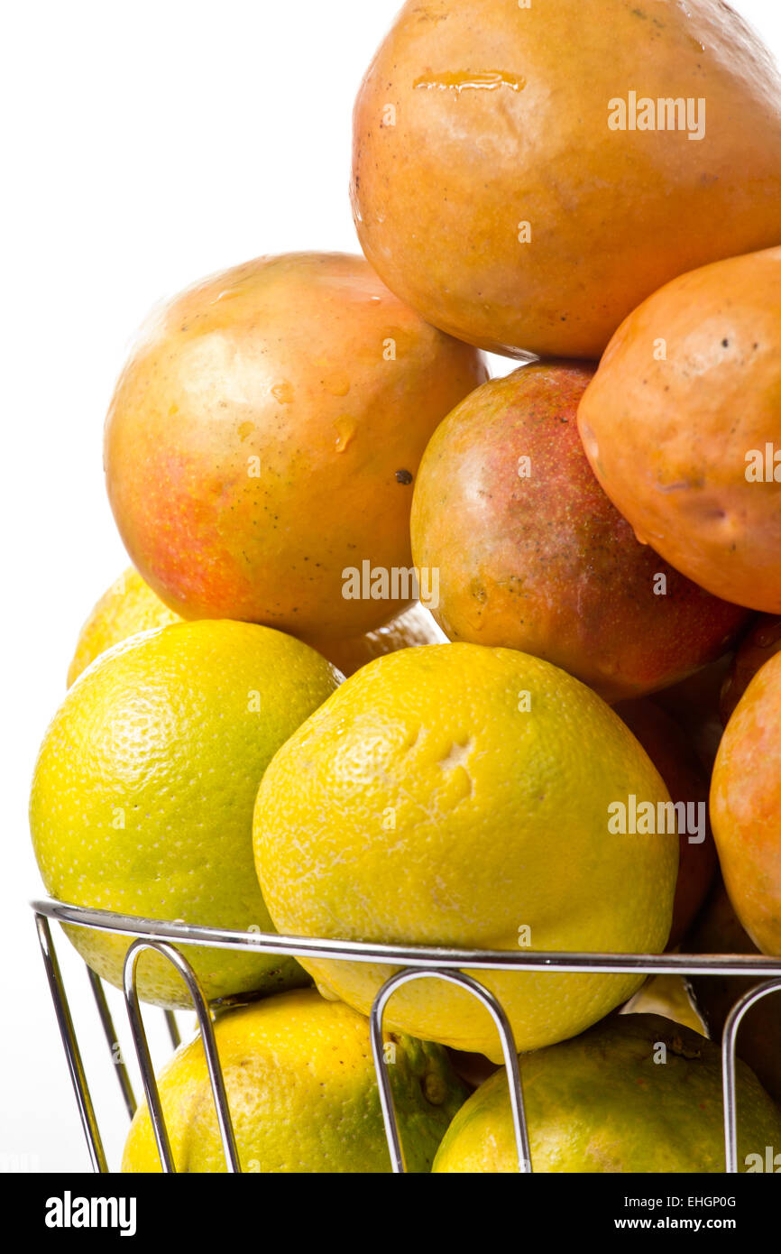 Mangos und Orangen Stockfoto