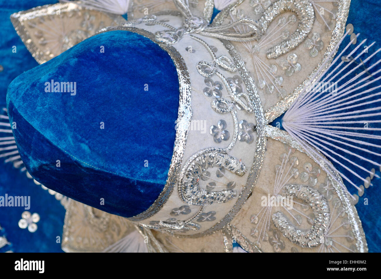 Blauen mexikanischen Sombrero hautnah Stockfoto
