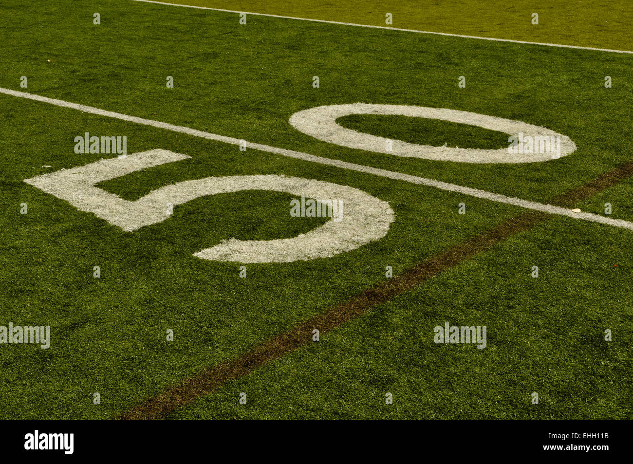 Fake Grass-50-Yard-Linie Stockfoto