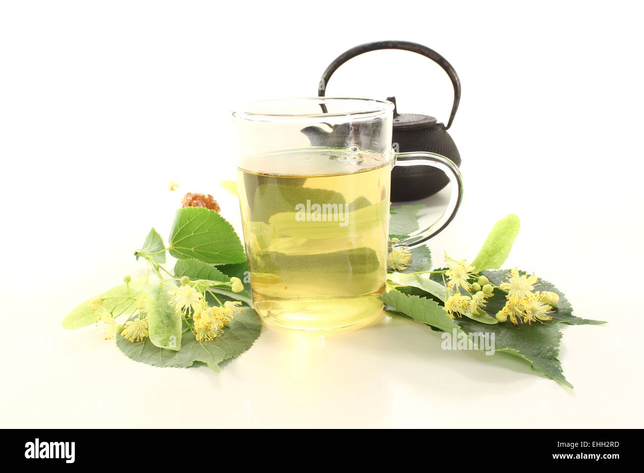 Hot Lime Blossom Tee Stockfoto