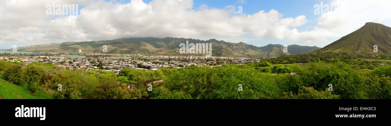 Panorama von der Insel Oahu Stockfoto