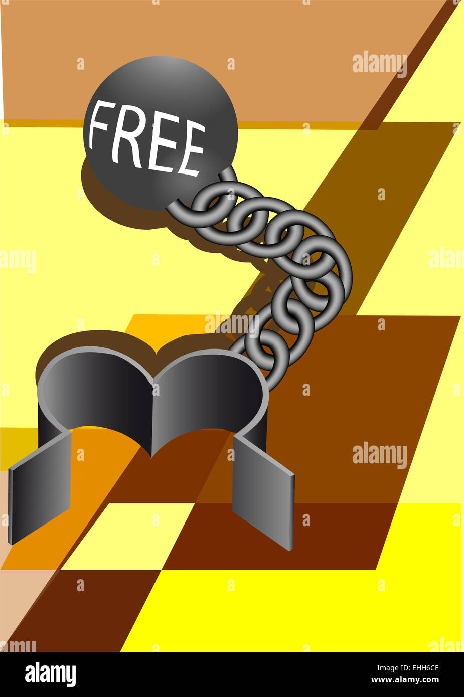 Der Sträfling Kettenfessel Stockfoto