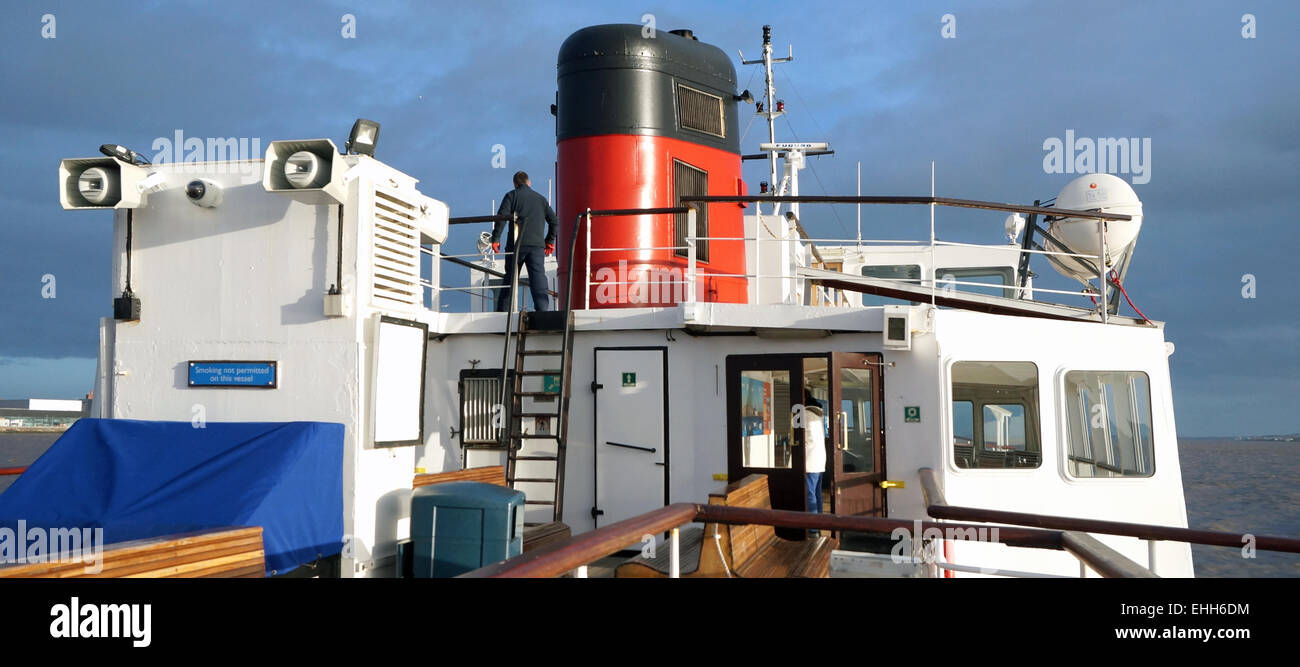 Oberdeck des Mersey Ferry Stockfoto