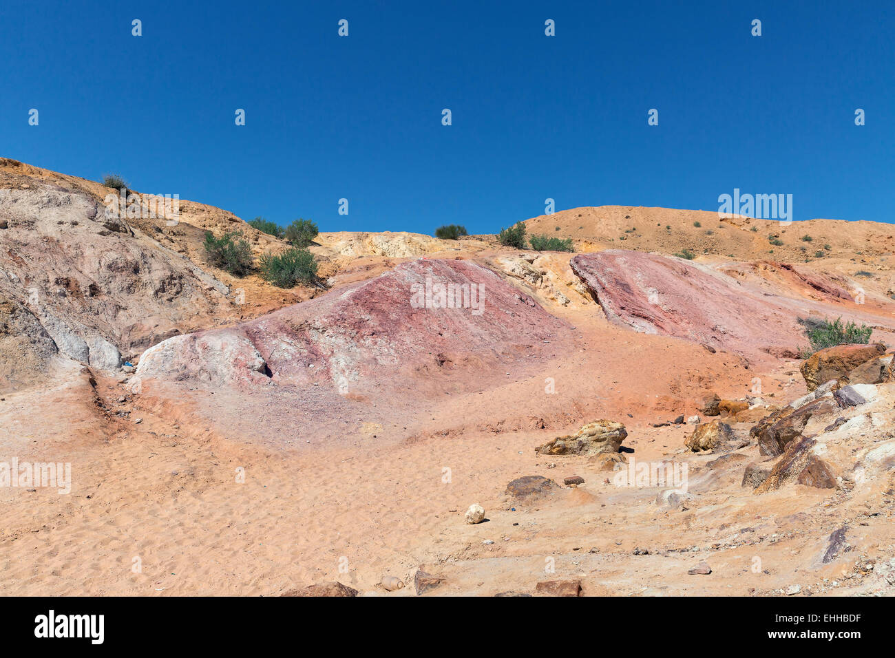 Farbigem Sand in der Wüste Negev, Israel Stockfoto