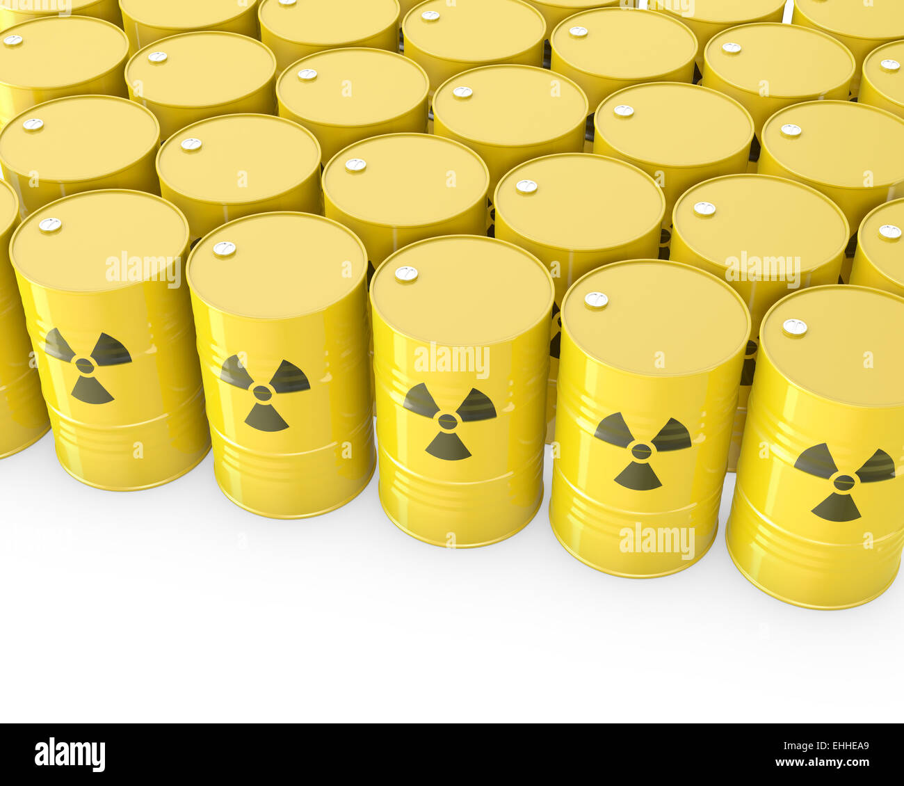 Fässer mit radioaktiven symbol Stockfoto