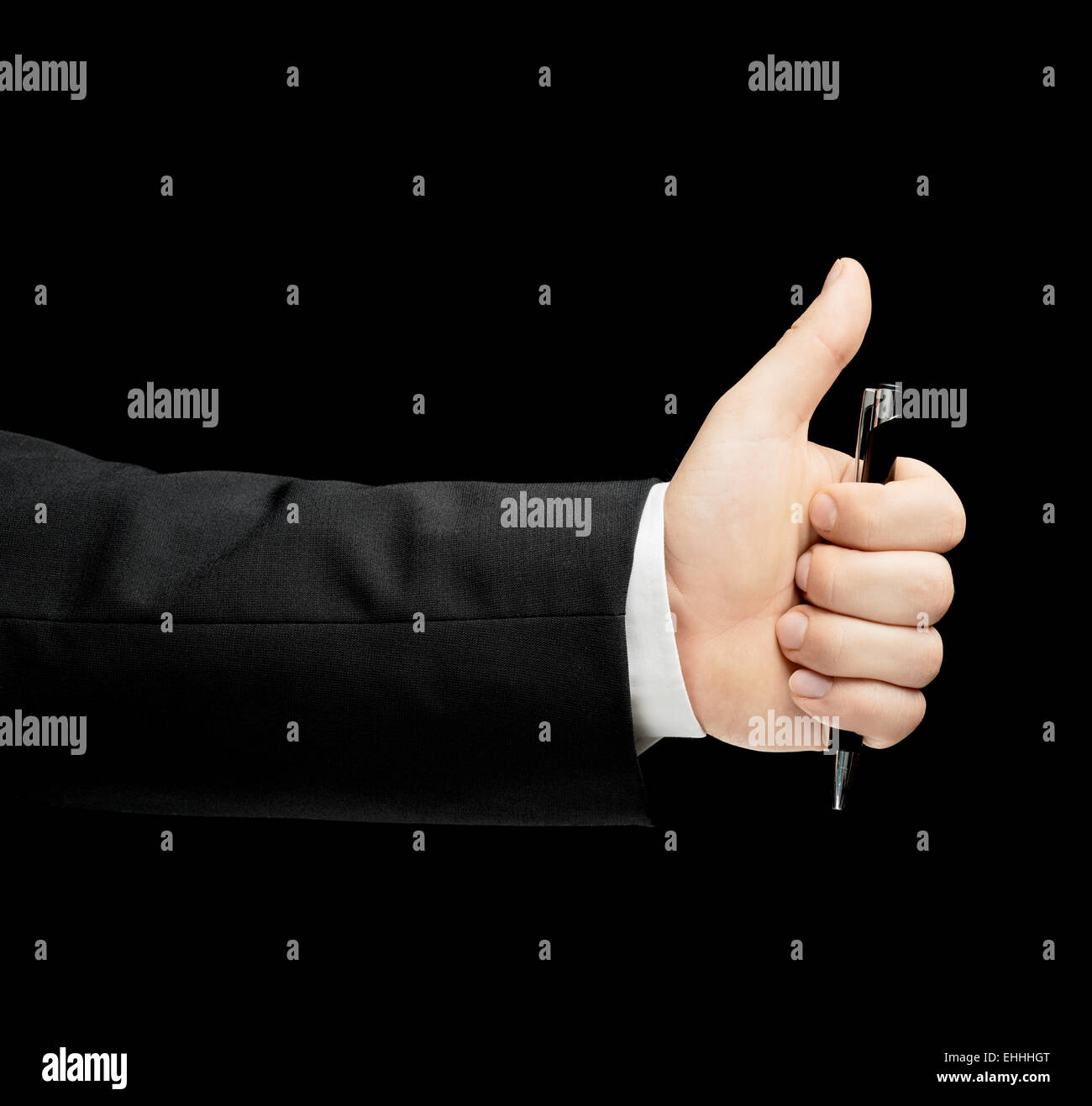 Kaukasische Männer Hand in einem Business-Anzug, isoliert Stockfoto